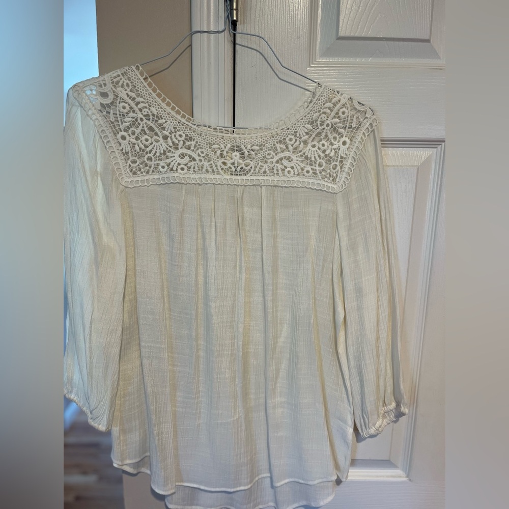 Elegant Cream Lace Women's Top